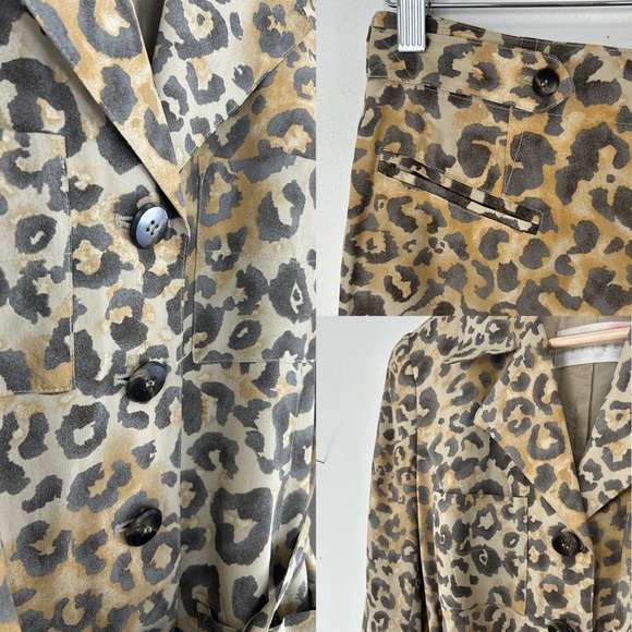 Vintage Dana Buchman Rayon Leopard Print Pantsuit with Tailored Blazer - Picture 8 of 8